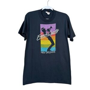 80’s Vintage New Orleans Jazz Graphic Shirt Healthknit M Black French Quarter H8